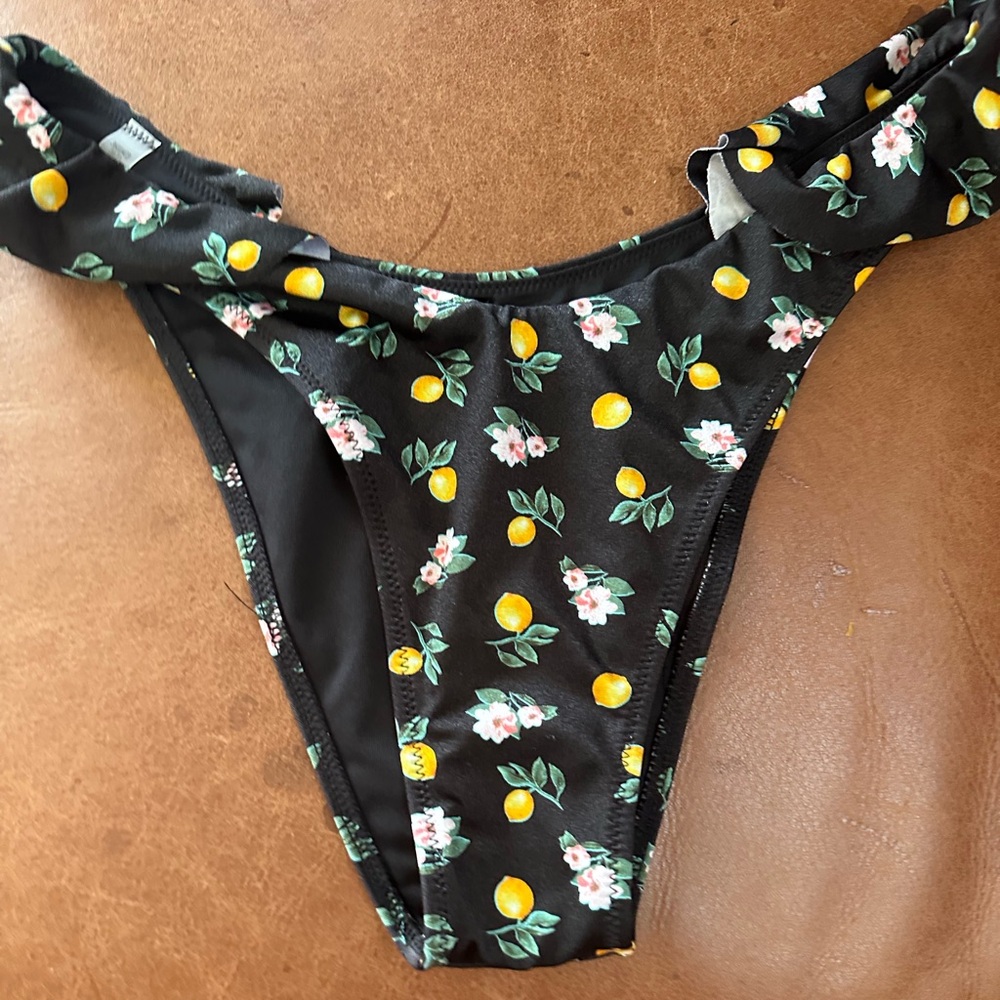 Victorias secret PINK black lemon bikini swimsuit bottom NWT